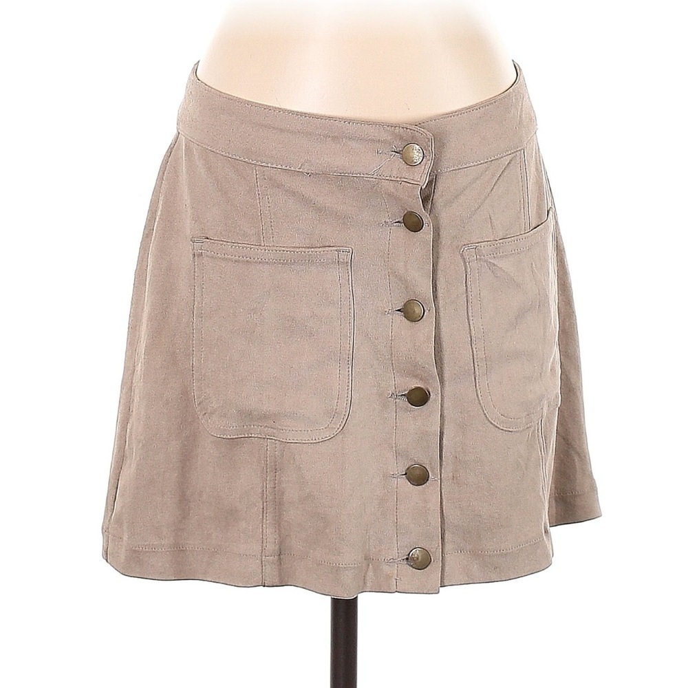 Altar’d State Tan Button-Front Skirt Size 6